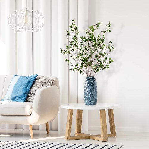 43’’ 3Pcs Artificial Ficus Branches Faux Leaf Spray Green Eucalyptus Branches Artificial Greenery Stems Fake Ficus Twig Plants for Home Office Wedding Vase Filler Shop Decoration