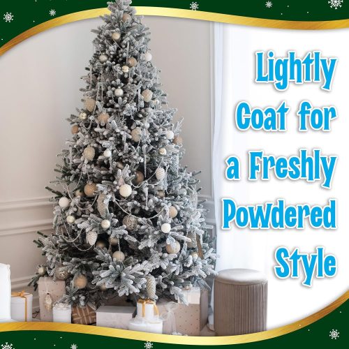 Fake Snow for Christmas Village - Faux Snow Flakes for Christmas Tree Snow Decoration, Artificial Snow for Holiday Décor, Winter Displays, Flocked Tree Snowflakes, 10 Ounces Sparkling White Craft Snow