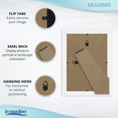 5x7 Picture Frames (White, 6 Pack), Sturdy Wood Composite Photo Frames 5 x 7, Sleek Design, Table Top or Wall Mount, Exclusives Collection