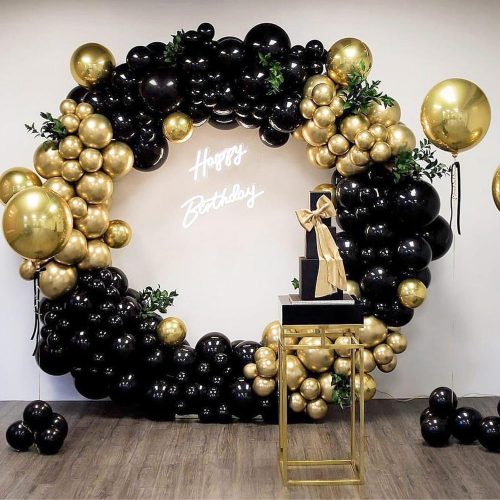 Black Balloons, 102PCS 18In 12In 10In 5In Black Latex Balloons Arch Garland For Halloween,Engagement, New Years,Graduation,Birthday Party, Black Theme Anniversary Celebration Decoration
