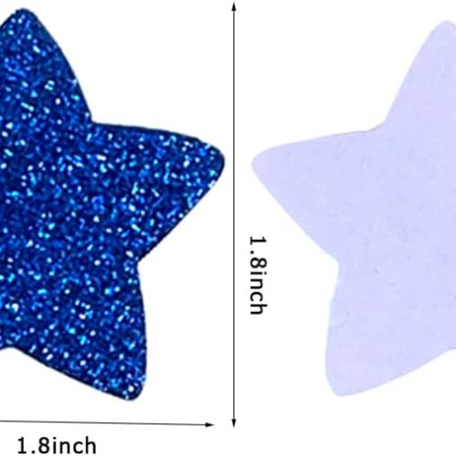 45Pcs Colorful Glitter Foam Stickers- Self Adhesive Star Shape Glitter Sticker for Arts Craft Supplies Greeting Cards Homemade Home Decoration(Star)