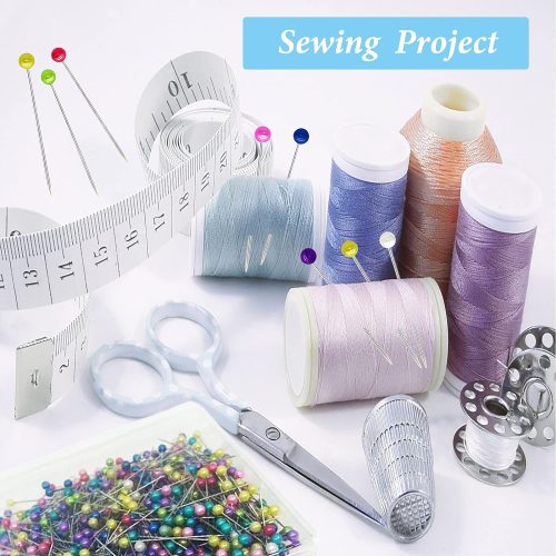 600PCS Sewing Pins Straight Pin for Fabric, Pearlized Ball Head Quilting Pins Long 1.5inch, Multicolor Corsage Stick Pin for Dressmaker, Jewelry DIY Decoration, Craft and Sewing Project
