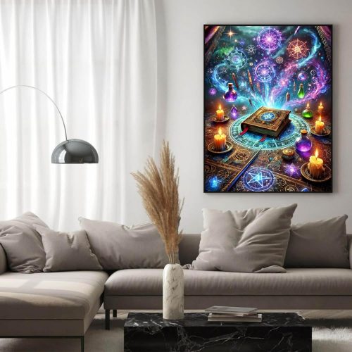 4 Halloween Diamond Painting Kits for Adults, Magic Diamond Art Kits for Beginners, Book DIY Full Drill Paint with Diamond, Home Wall Decor 12 x 16 Inch