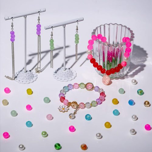 4 XSEINO 2500 PCS 46 Colors Glass Beads,6mm Round Crystal Beads for Jewelry Making,for Making and DIY Crafts