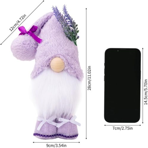 Summer Gnome Plush Purple for Tiered Tray Decor, Lavender Spring Decorations Tomte Decoration Gifts for Women (D1)