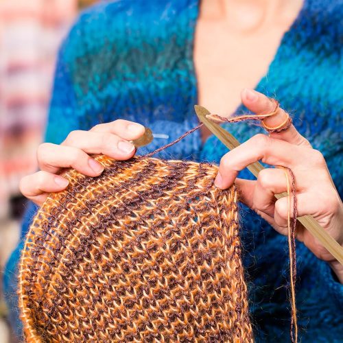 Bamboo Tunisian Circular Crochet Hook 6.5mm (US K/10.25) Afghan Wood Knitting Hook Needles with Cable and Bead for Weave Crocheting Craft Yarn, Brown