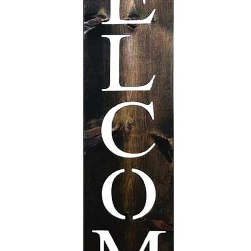 Welcome Sign for Front Door + Gift Kitchen Wall Decor - 47.2 x 7.8 Inches Large Wooden Welcome Board for Outdoor and Indoor Use - Tall Standing Sign