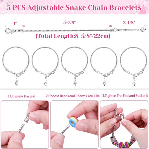 85 Pcs Charm Bracelet Making Kit, DIY Charm Bracelets Beads for Adults and Beginner Jewelry Making Kit