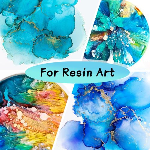 Alcohol Ink Set – 56 Bottles Vibrant Colors High Concentrated Alcohol-Based Ink, Epoxy Resin Paint Colour Dye, Great for Painting, Petri Dish, Coaster, Tumbler Cup Making(10ml Each)