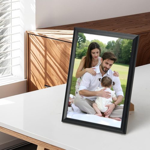 5x7 Picture Frame Set of 6, Display 4x6 Picture with Mat or 5x7 Without Mat, Black Photo Frame for Wall Hanging or Tabletop
