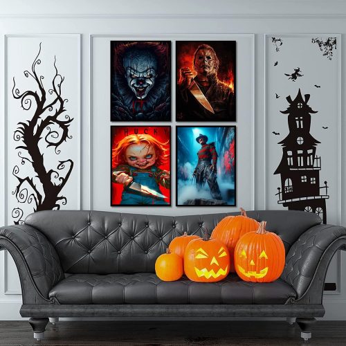 6 Pack Diamond Art Kits for Adults,Halloween Diamond Painting Kits for Beginner Round Full Drills,5D DIY Horror Character Diamond Dots for Holiday Gifts and Home Wall Decor 12X16 Inch
