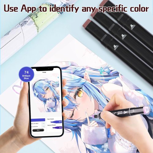 204 Colors Alcohol Markers, Art Markers for Artists with Coloring App, Dual Tip Marker for Adult Painting Sketching Drawing with Travel Case Great Gift Idea