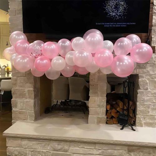 60pc Light Pink Balloons Metallic Pink Balloon Pink Latex Ballons and Pear White Balloons for Birthday Baby Shower Princess Party Decorations
