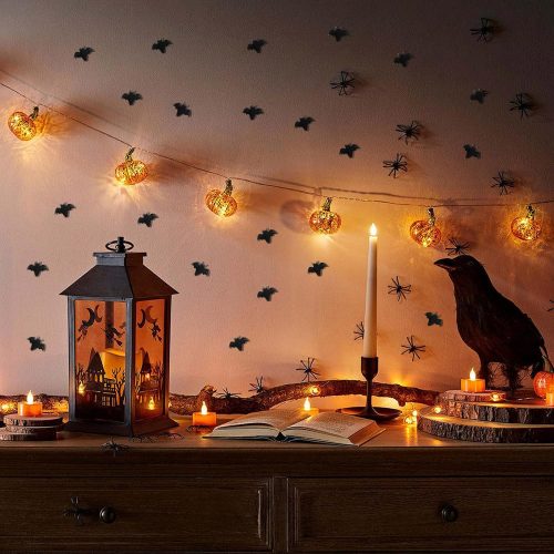 4 100PCS Halloween Miniature Bats Dollhouse Mini Bats for Crafts Cute Halloween Decor Tiny Bat Decor for Fairy Garden Dollhouse Micro Landscaping Decoration