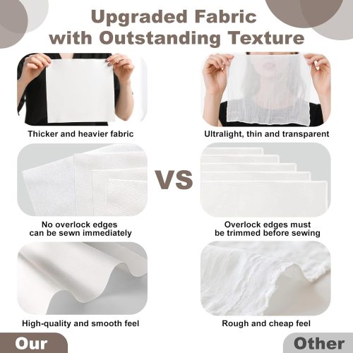 4 100 Pcs10x10 Inches Cotton Fabric Squares Precut Quilting Fabric Bundles Natural Cotton Fabrics Squares for DIY Beginners Sewing Craft(Natural)