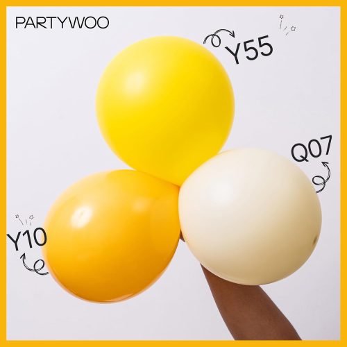 4 PartyWoo Mustard Yellow Balloons 50pcs 12 Inch Yellow Fall Balloons for Birthday Graduation Gender Reveal Engagement Baby Shower Bee Summer Sunflower Little Cutie Lemon Party Decorations Yellow-Y10