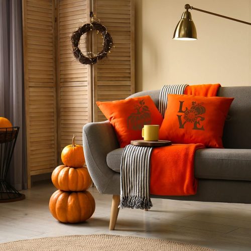 16 Pcs Fall Pumpkin Templates - Reusable Maple Leaf Stencils for Wood, Harvest, Thanksgiving, Autumn Crafts - DIY Painting Home Decorations, 16 Styles