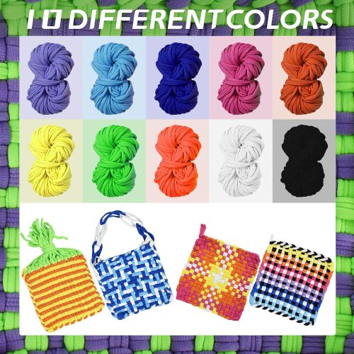 Artcome Pot Holder Weaving Loom Kit with 400 Weaving Loops of 10 Colors, Metal Crochet Hook, Shuttle, Weaving Comb, Storage Hand Bag - Potholder Loom Kit for Girls and Adults - Ideal Gift (Purple)