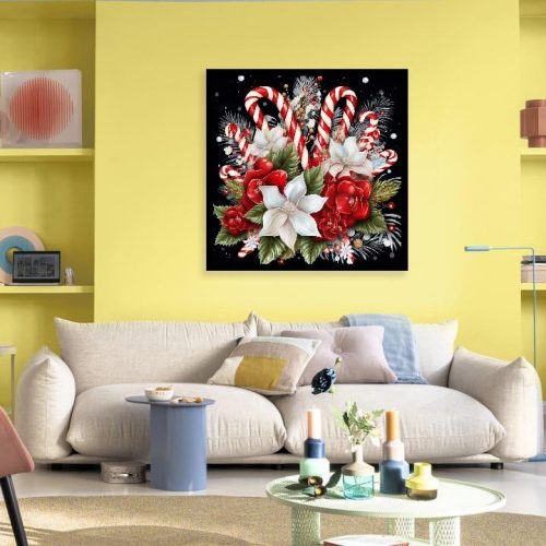 JFYHAB Christmas Diamond Art Painting Kits for Adults Beginner, Christmas Candy Diamond Art for Adults Full Round Drill, DIY Paint with Diamond Dots Gem Art Craft Set Picture Gift 12 * 12