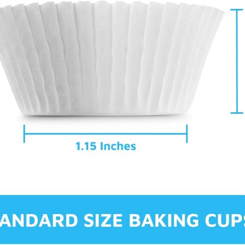 MontoPack Mini White Cupcake Liners | 500 Paper Baking Cups | Greaseproof No Smell Cupcake Wrappers | Muffin Liners for Desserts & Candies Cupcake Liner for Holidays, Birthdays & Protein Balls