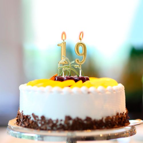 4 10-Pieces Numeral Birthday Candles - Cake Numeric Candles Number 0 1 2 3 4 5 6 7 8 9,Used for Cake Decoration on Birthday Parties and Wedding Anniversary Celebrations(Champagne Gold)