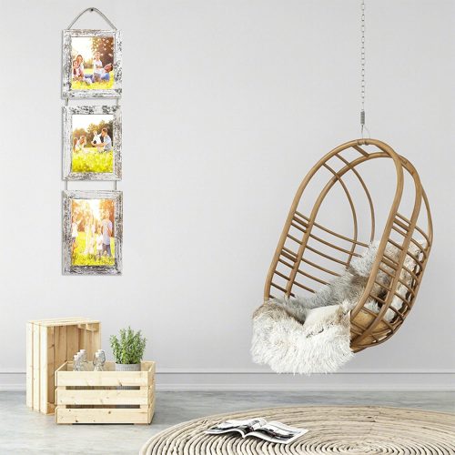 5x7 Wall Hanging Picture Frames Collage with 3 Opening White Frames