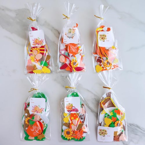 4 Winlyn 24 Sets Fall Craft Kits DIY Fall Gnome Ornaments Decorations Art Sets Fall Leaf Pumpkin Sunflower Foam Stickers Arts and Crafts for Kids Autumn Halloween Thanksgiving Activity Art Project