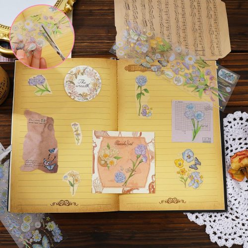 4 6Pcs Mini Dried Flowers Bouquet, Mixed Natural Dried Flowers Gypsophila Bouquets Boutonniere Table Centerpieces Birthday Cake Flowers for DIY Crafts with 3 Flower Stickers 10m Hemp Rope