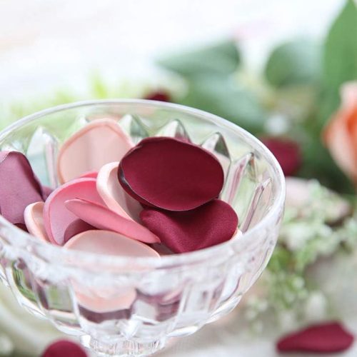 4 Floroom 300pcs Rose Petals Burgundy Maroon Faux Silk Flower Petals for Wedding Flower Girl Basket Aisle Scatter Dinner Table Centerpieces Party Confetti Bridal Shower Romantic Night Decoration