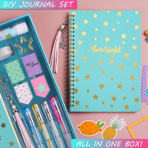 4 DIY Journal Kit for Girls, Scrapbook & Diary Supplies Set, Birthday Gifts for Teen Girls Craft Sets - Unleash Creativity Journaling Art Crafts Kit - Ideal Gifts for 8 9 10 11 12 13 14 Year Old Girl