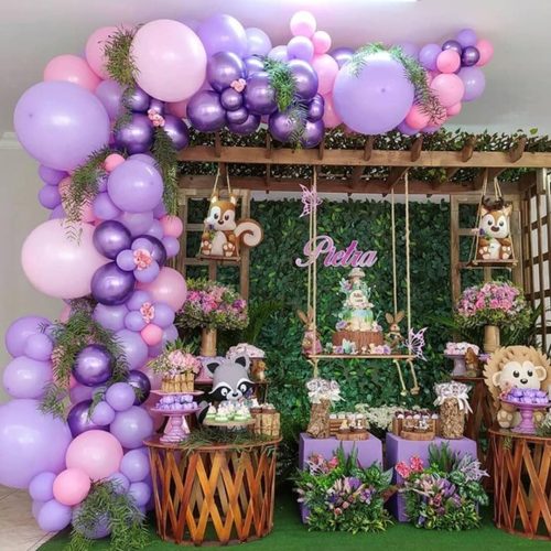 Pink and Purple Party Balloons, 50Pcs 12 Inch Purple Pink Balloons, Metallic Pink Purple Latex Balloons Birthday Party Balloons for Birthday Wedding Bridal Shower Party Decorations