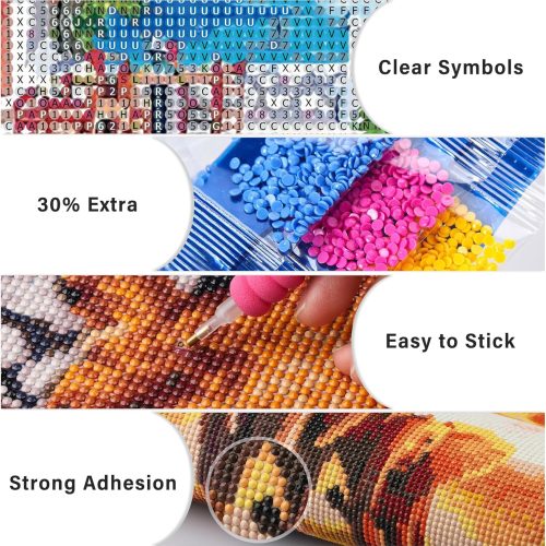 Lxmsja Scenery Diamond Art Kits for Adults, Flower Street DIY Full Drill Diamond Painting Kits for Beginners, 5D Gem Art Crafts for Adults, Home Wall Decor 12x16 inch