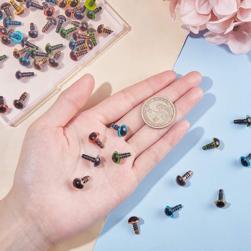 PH PandaHall 70pcs Plastic Safety Eyes 10mm Craft Eyes Amigurumi Cat Eyes with 70pcs Washers for Puppet, Plush Animal, Stuffed Animals, Teddy Puppet, Crochet Animal Crafts Making