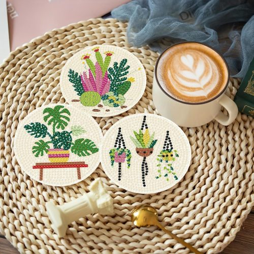 8 Pcs Diamond Art Kits for Adults Coasters - DIY 5D Flowers Diamond Painting Coasters with Holder, Small Diamond Art Kits for Adult Art Craft Supplies