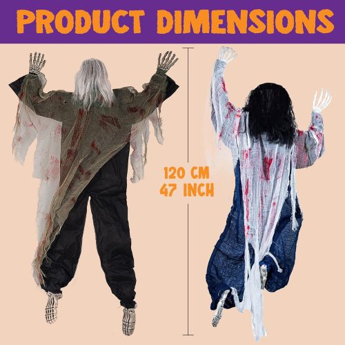 JOYIN 2 Pack 47" Halloween Climbing Zombies Wall Decoration Outdoor, Halloween Climbing Dead Zombie Decoration for Haunted House Prop, Yard Holiday Party Decor