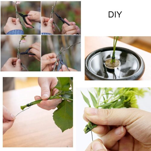 100 Pcs Stem Floral Paper Wrapped Wire - 14 Inch 20 Gauge for Flower Arrangements DIY Bouquet Handcrafts
