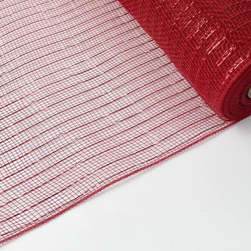 Cieovo 4 Roll Independence Day Wired Edge Ribbon 10 Inch x 30 feet 4th of July Red White and Blue Metallic Foil Mesh Ribbon for Independence Day Patriotic Wreaths, Swags and Decorating