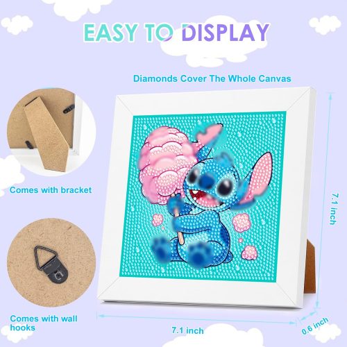 Diamond Art Kits for Kids - Crafts for Girls 8-12 - Diamond Art Painting with Wooden Frame - Arts and Crafts for Kids Ages 4-6 8-10 - GEM Art Supplies for Adult Beginners Home Wall Decor Gifts