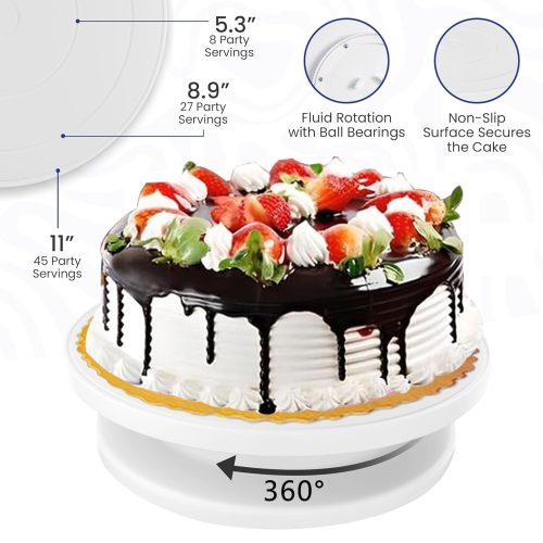 540PCS Cake Decorating Kit - Baking Supplies with 4 Springform Pans, Rotating Turntable, Decorating Tools, Cake Baking Supplies Set for Beginners