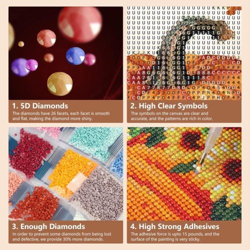 SJUTOUCI Fall Pumpkin Diamond Painting Kits for Adults, Diamond Art Kits for Beginners, DIY 5D Full Drill Gem Craft Art for Home Decoration Gift 12x12 inch, Harvest
