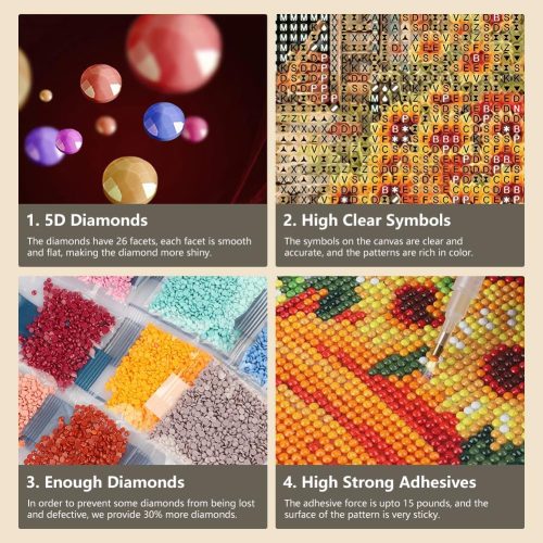 FHBUBPUP Diamond Painting Kits for Adults, Autumn Farm Diamond Art Kits for Beginners, Fall 5D DIY Full Drill Round Gem Art, Paint with Diamond Beads Craft Home Wall Decor 12x12 inch