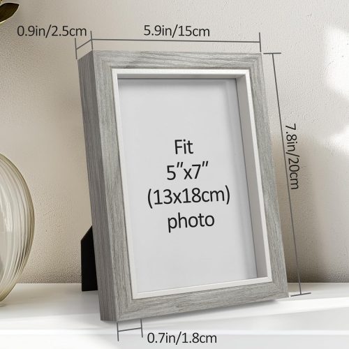 Afuly 5x7 Picture Frame Set of 2, Modern Photo Frame for 5x7 Inches Picture Display Deep Wood Grain Picture Frames Wall Tabletop Home Decor Gifts for Anniversary Birthday