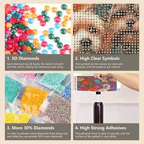 FHBUBPUP Diamond Painting Kits for Adults, Dog Diamond Art Kits for Beginners, 5D DIY Full Drill Round Gem Art, Paint with Diamond Beads Craft Home Wall Decor 12x12 inch