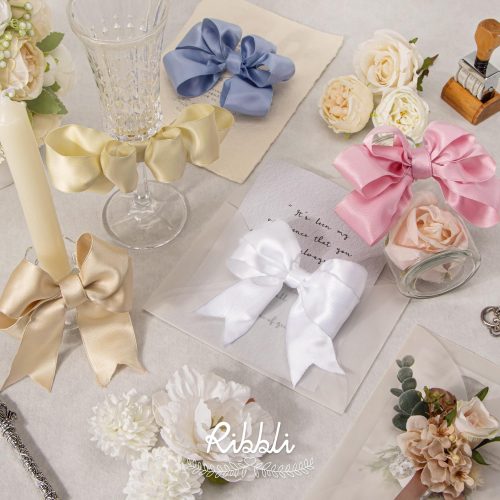Ribbli White Double Faced Satin Wired Ribbon 1.5 Inch Christmas Ribbon for Gift Wrapping Wreaths Garland Tree Decoration Crafts Home Decor-Continous 10 Yards