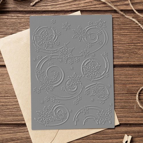 Winter Snowflake Plastic Embossing Folders for Card Making, 3D Textured Floral Lace Embossing Folder DIY Craft Template Christmas Snow Folders for Scrapbooking Photo Album Supplies