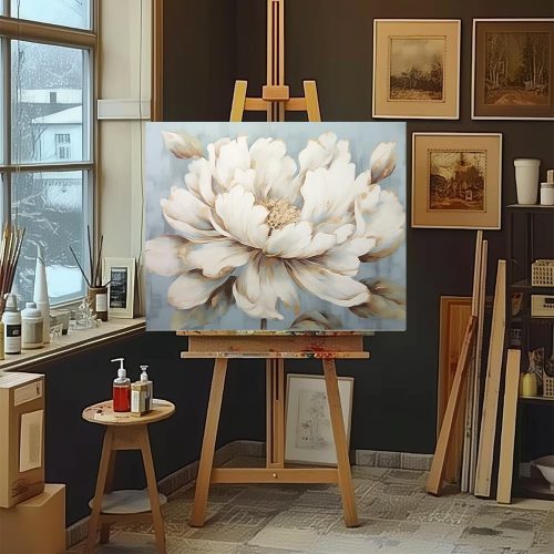 Natuyalo Paint by Numbers Kit for Adults Beginners and Kids, 16" Wx20 L Canvas Pictures Drawing Acrylic Paintwork with 3 Pcs Paintbrushes, Pale Yellow Flowers