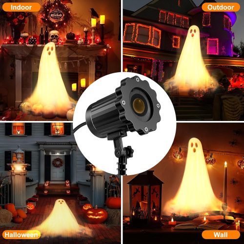Halloween Projector Lights Outdoor,3D Dynamic Ghost Decorations Light,2025 Upgraded Clearer Ghost HD Patterns,Night Light for Home Window Wall Halloween Decor