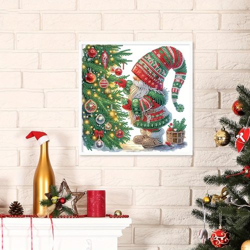 Tontut Diamond Painting Kit for Adult Beginners, Christmas Gnome Old Man 5D Special Diamond DIY Crystal Rhinestone Crafts for Home Wall Decoration
