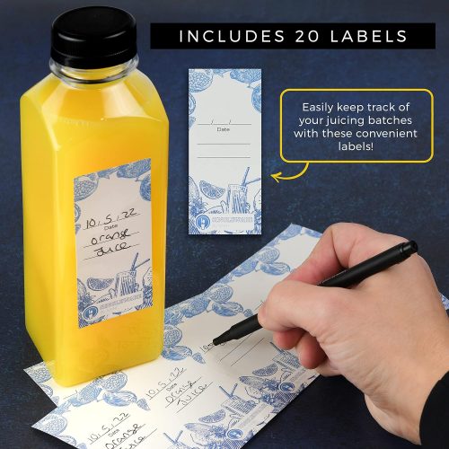 NYHI Clear Plastic Juice Bottles with Tamper Evident Caps Reusable Empty Drink Containers with Caps for Juicing Smoothie Water Iced Tea Lemonade Other Beverages 20 Pack 16 oz