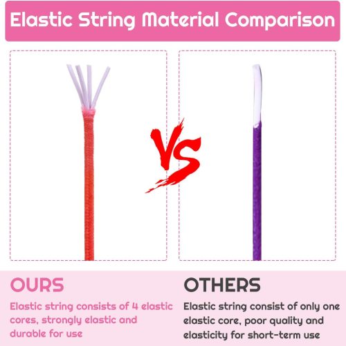 Elastic String for Bracelets, Selizo Bracelet Bead String Elastic Cord for Bracelets, Necklace, Beading, Jewelry Making and Braided Hair Styling (1.2 MM, 109 Yards, Rainbow Color)